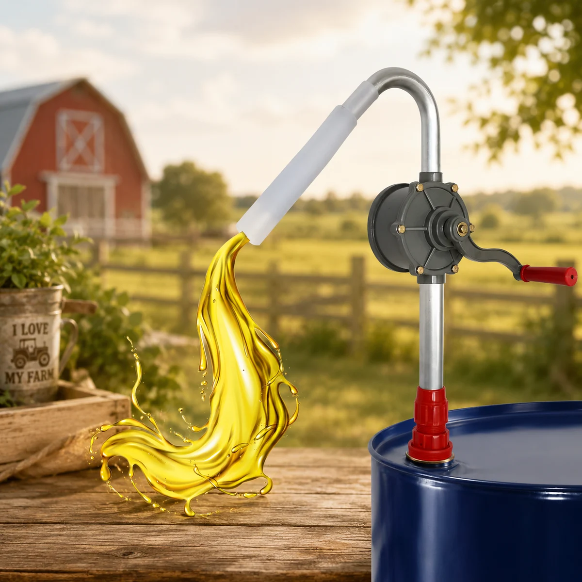 Lever Action Barrel Pump Rotary with Telescoping Tube for 15-55 Gallon Drums