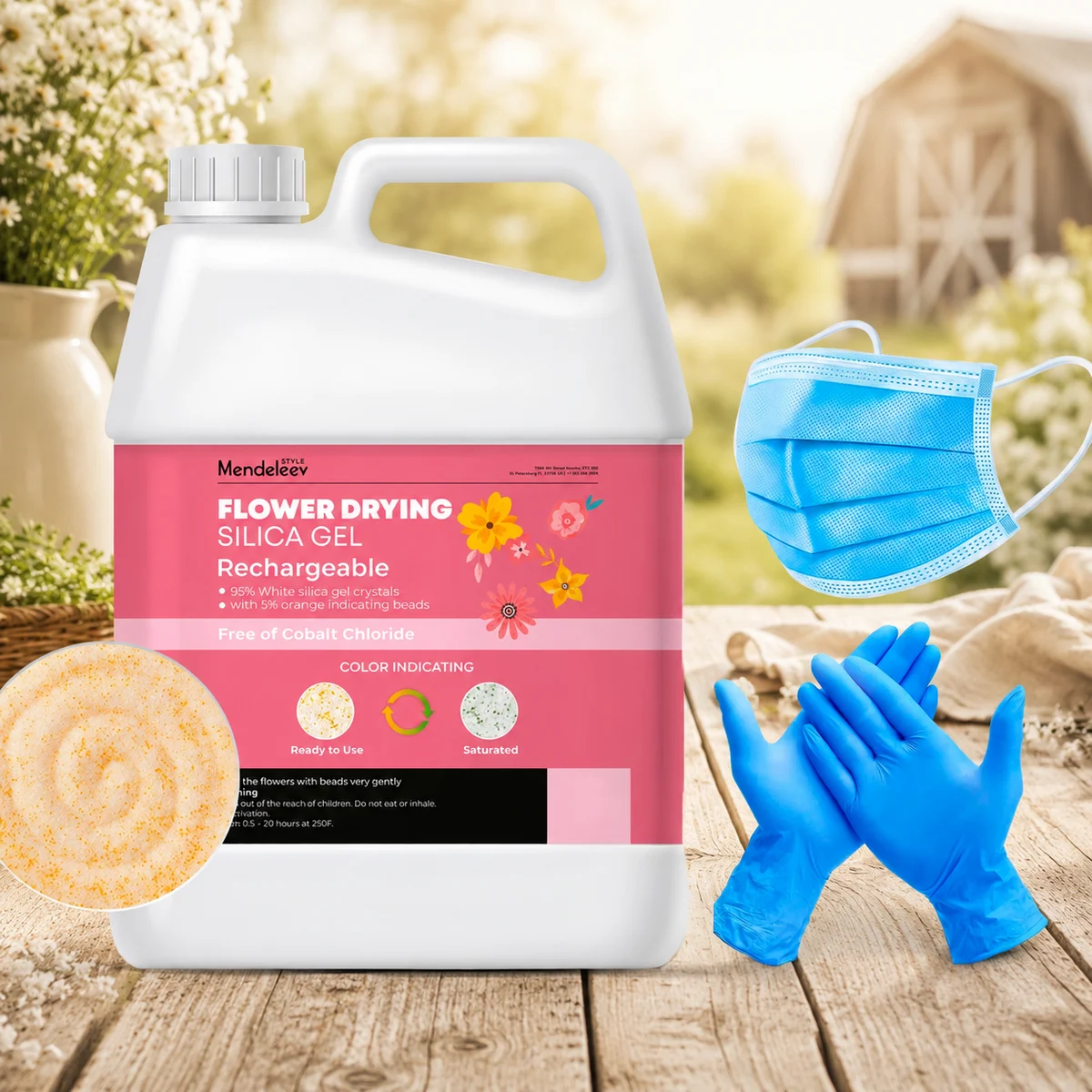 Silica Gel for Flower Drying – Color Changing Orange to Green