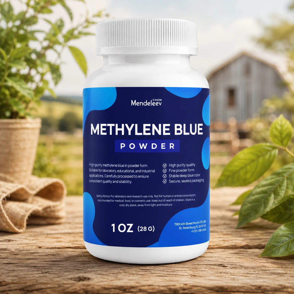 Methylene Blue Fine Crystalline Powder – Laboratory Grade Dye for Staining & Analytical Applications, High Purity