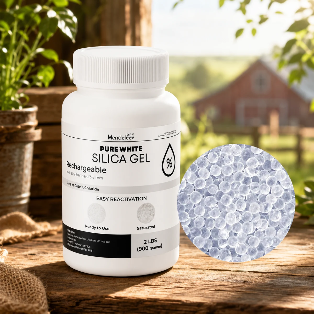 Silica Gel White Desiccant Beads 2 Lb