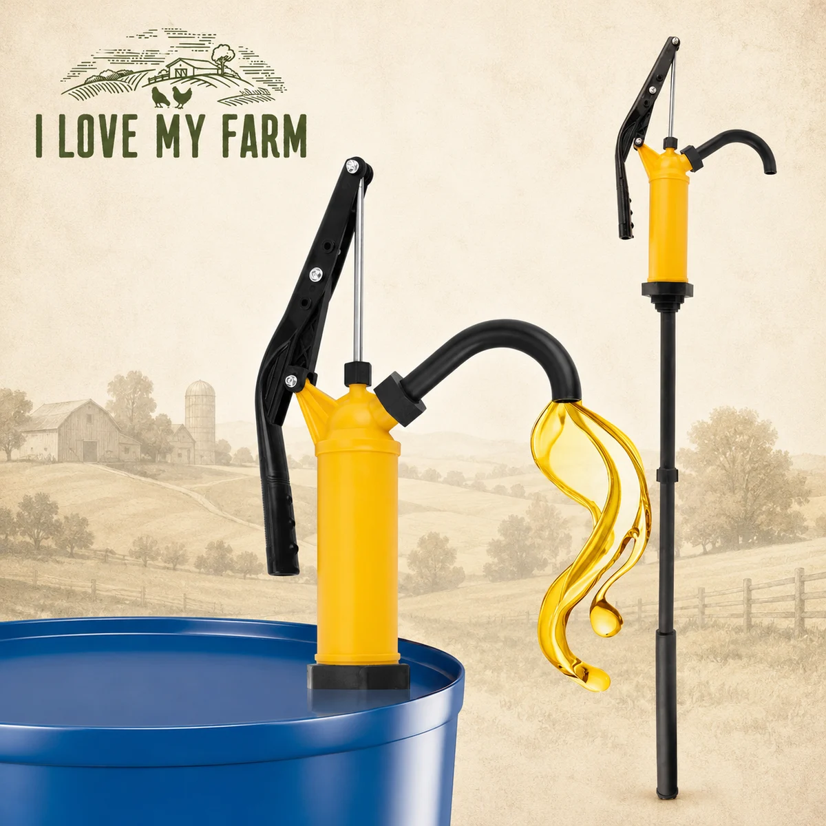Lever Action Barrel Pump with Telescoping Tube for 15-55 Gallon Drums